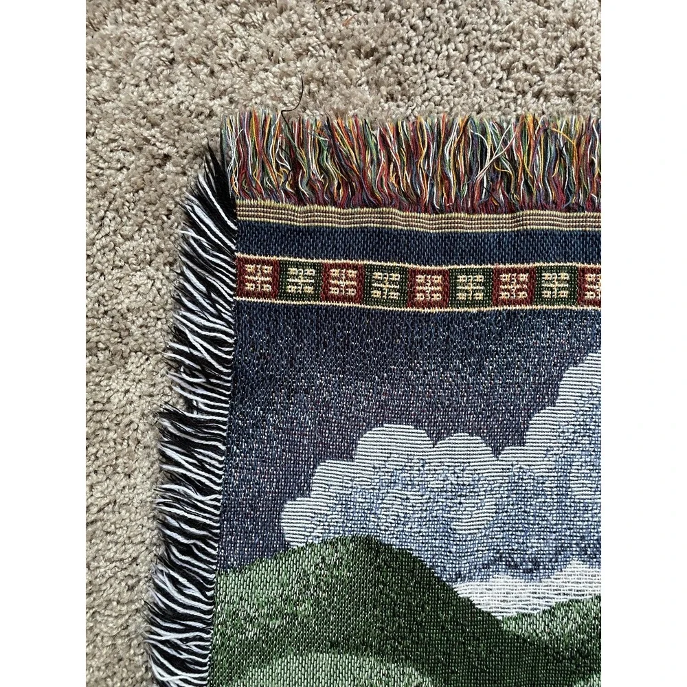 Vintage Christmas Nativity Tapestry Throw Blanket Christian Decor Religious